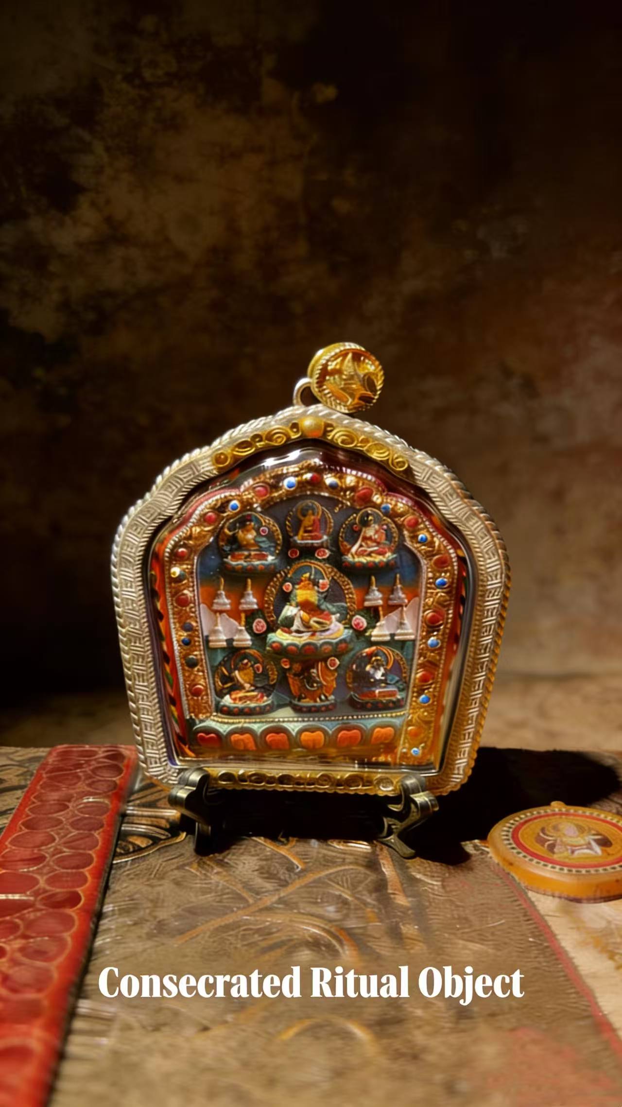 Five Wealth Deities Tsa-Tsa Ga’u Amulet Sacred Assembly of the Five Directions of Prosperity