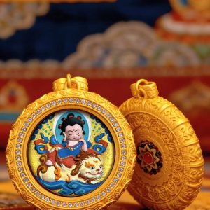 Manjushri Baby Buddha Tsa-Tsa Pendant | Tibetan Wisdom Symbol | Acrylic Sacred Amulet Necklace | Cultural Gift for Students & Learners
