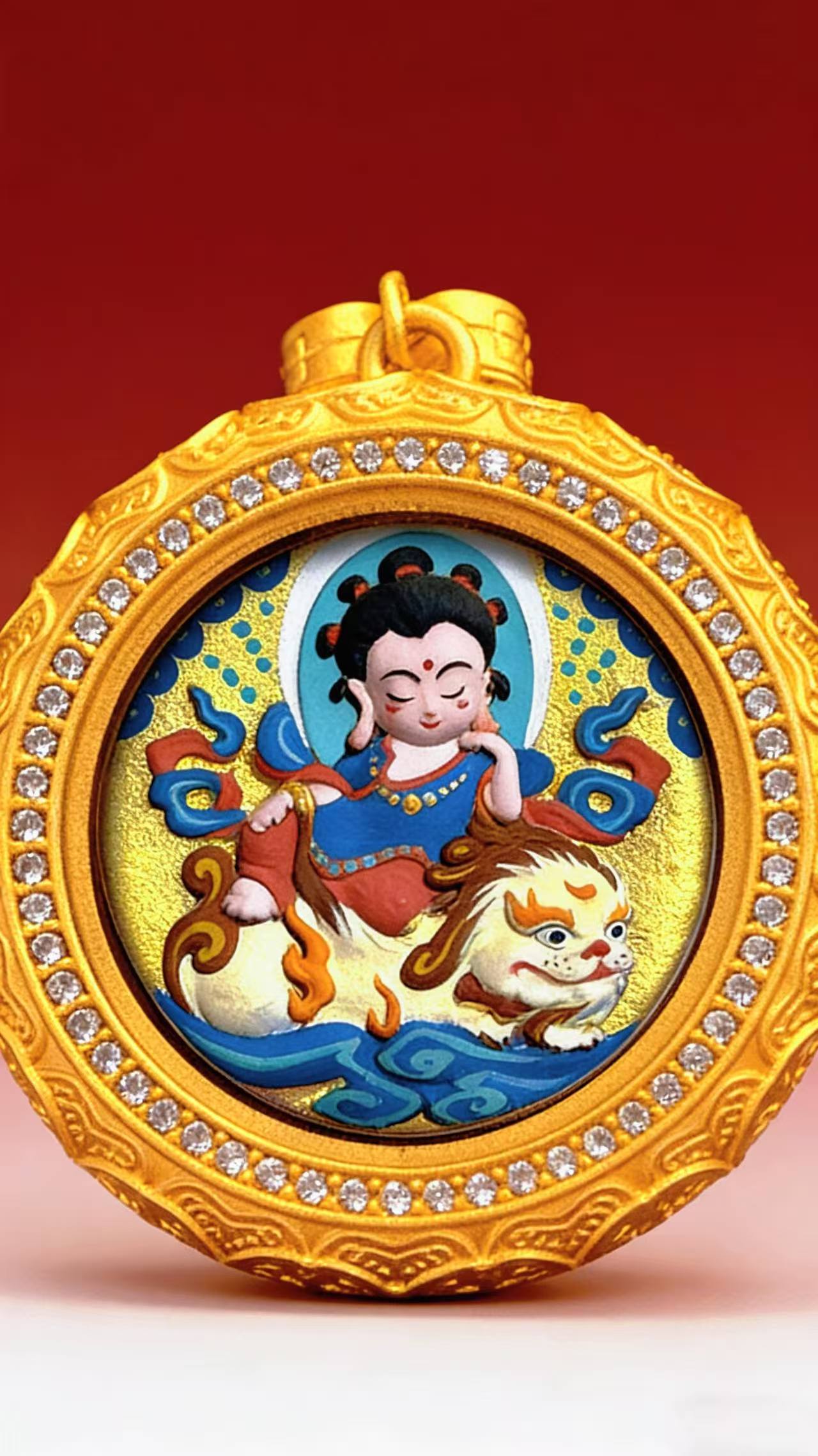 Manjushri Baby Buddha Tsa-Tsa Pendant | Tibetan Wisdom Symbol | Acrylic Sacred Amulet Necklace | Cultural Gift for Students & Learners - Image 4