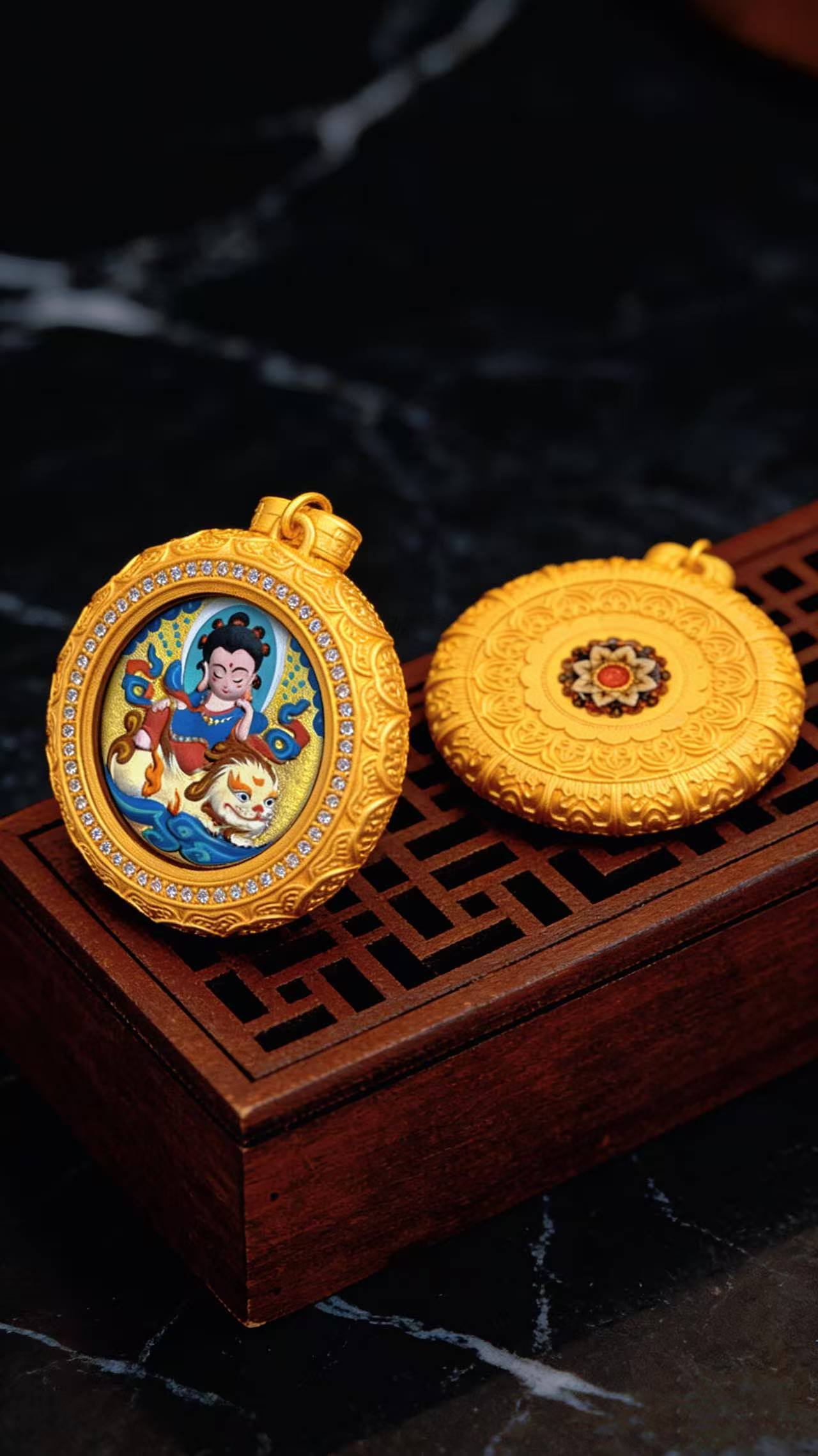 Manjushri Baby Buddha Tsa-Tsa Pendant | Tibetan Wisdom Symbol | Acrylic Sacred Amulet Necklace | Cultural Gift for Students & Learners - Image 5