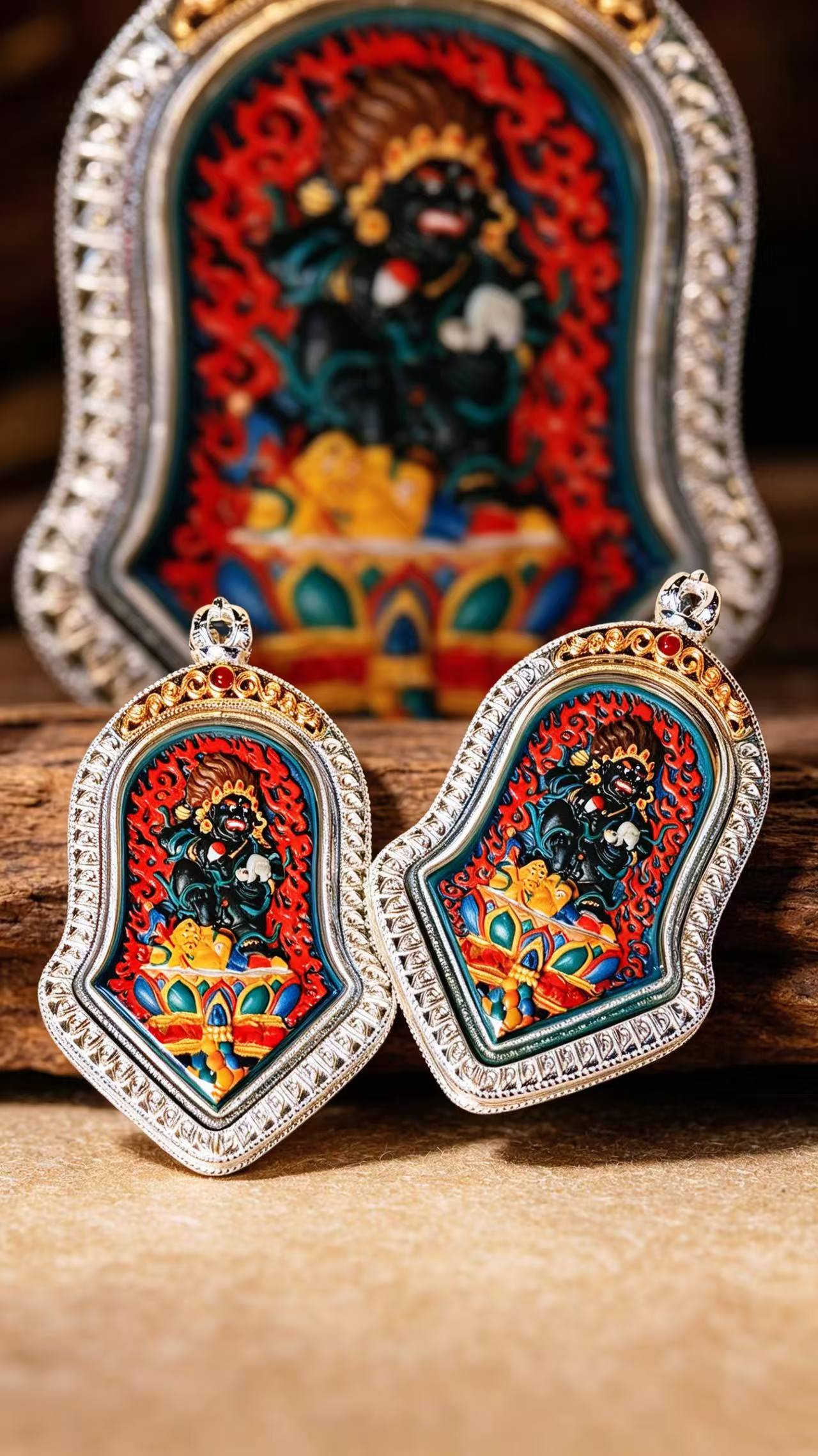 Sacred Black Dzambhala Wealth Tsa-Tsa | Tibetan Handcrafted Protection & Prosperity Amulet - Image 2