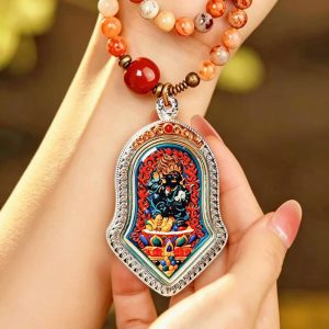 Sacred Black Dzambhala Wealth Tsa-Tsa | Tibetan Handcrafted Protection & Prosperity Amulet