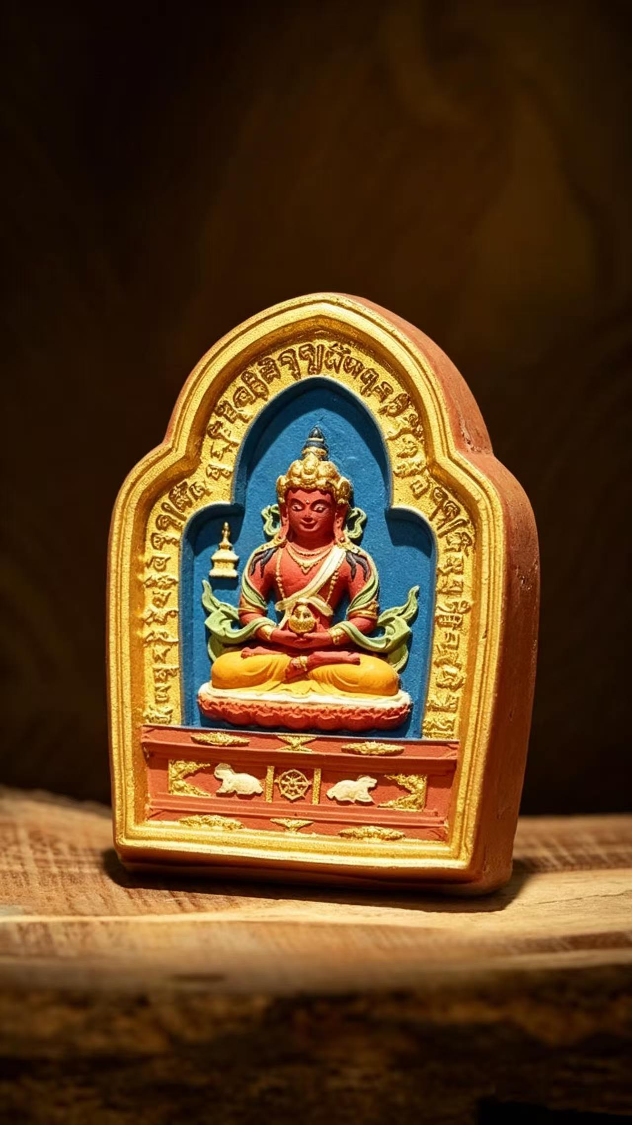 Amitayus (Longevity Buddha) Thangka Desk Display - Image 2