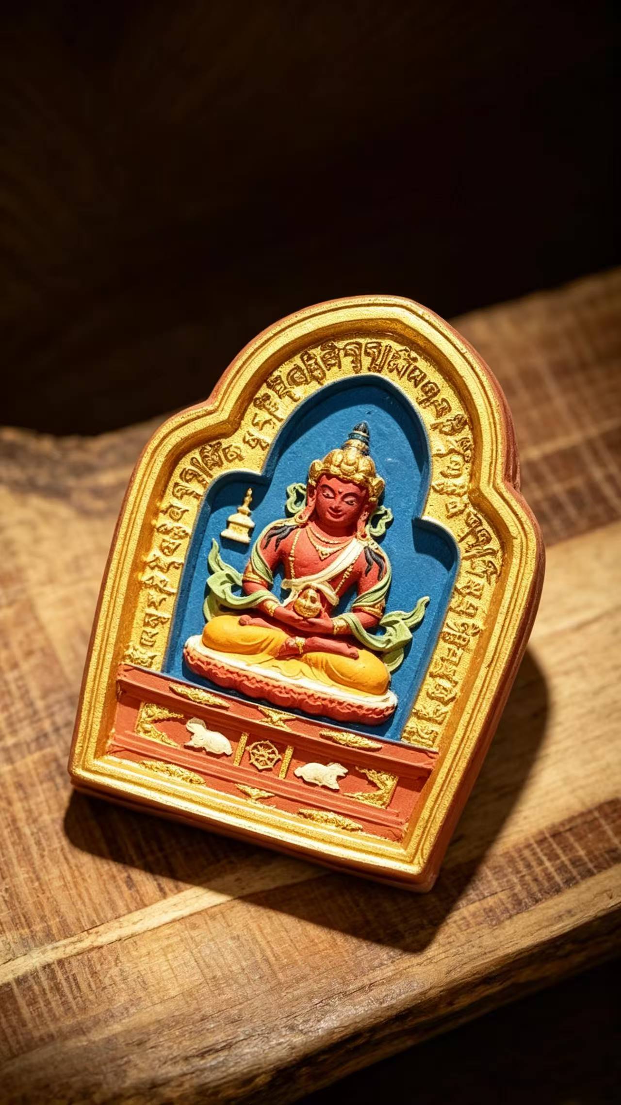 Amitayus (Longevity Buddha) Thangka Desk Display