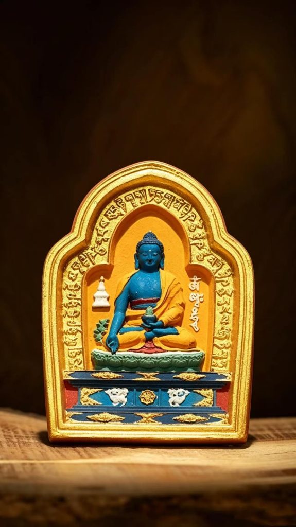 Medicine Buddha Thangka Desk Display